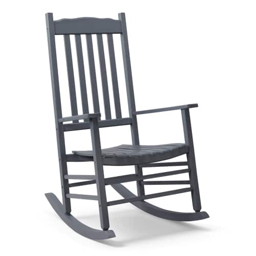 Winado - 1PC 46in Classic Wooden Rocking Chair Oversized Porch with Armrest Durable Rocker for Indoor Outdoor Garden Patio - Gray
