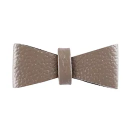 PoisePup - Cute Handmade Genuine Soft Full Grain Leather Dog Bow Tie - Gray
