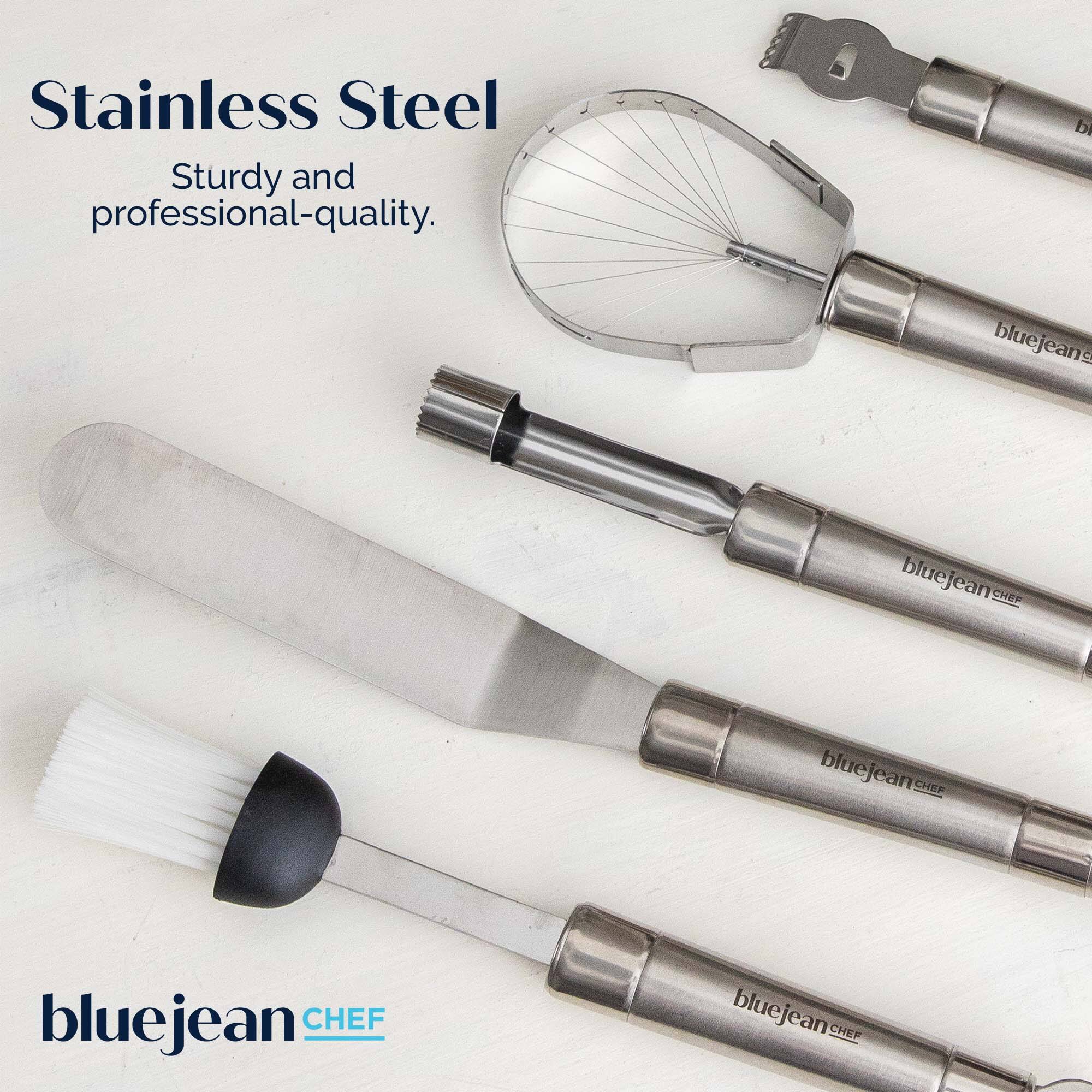 Stainless Steel  
Sturdy and professional-quality.  

bluejean CHEF