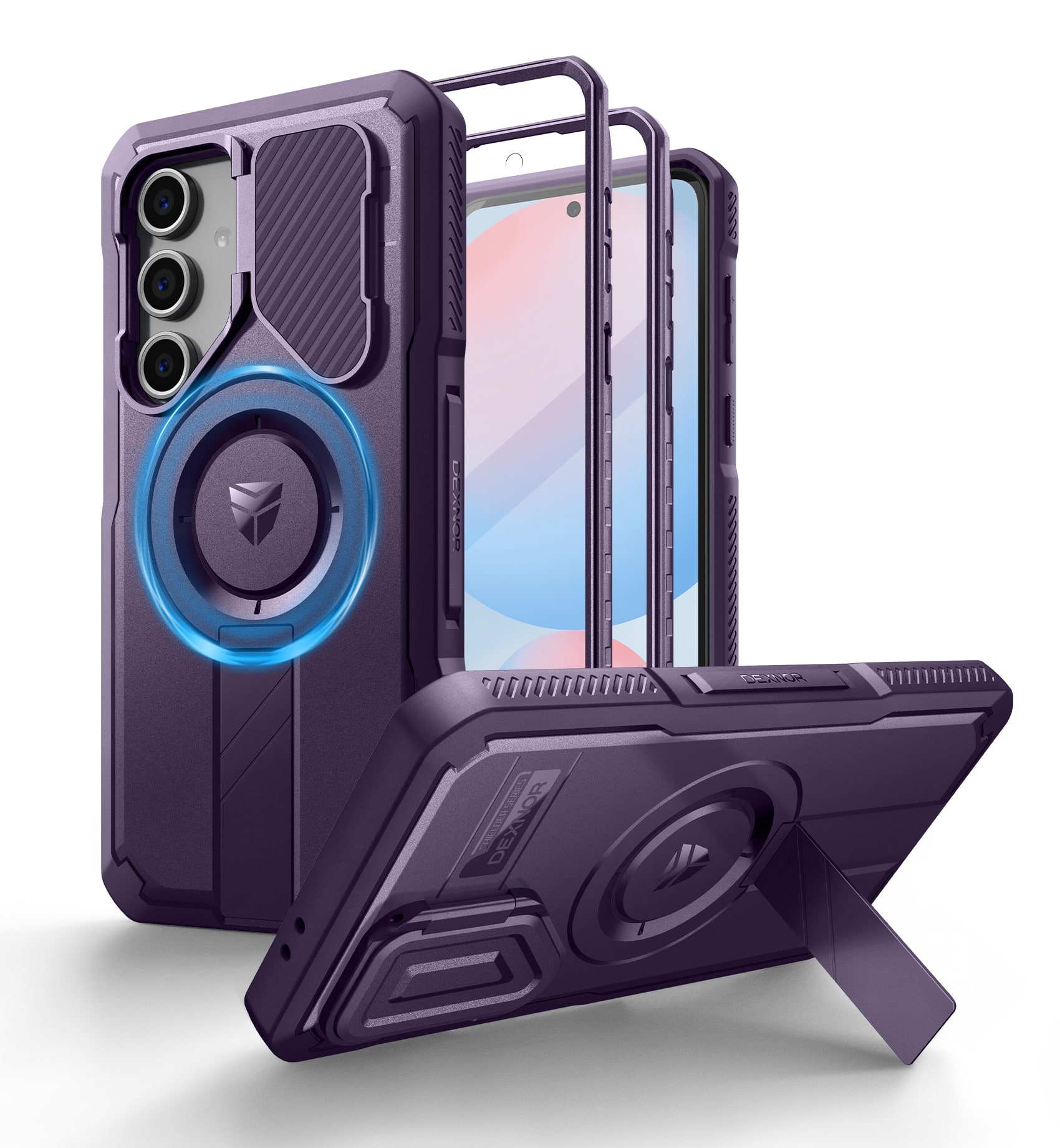 dexnor - for Samsung S24 FE Case with Camera Cover & Adjustable Kickstand & Built-in Screen Protector - Phantom Purple price history on PriceWatchPro