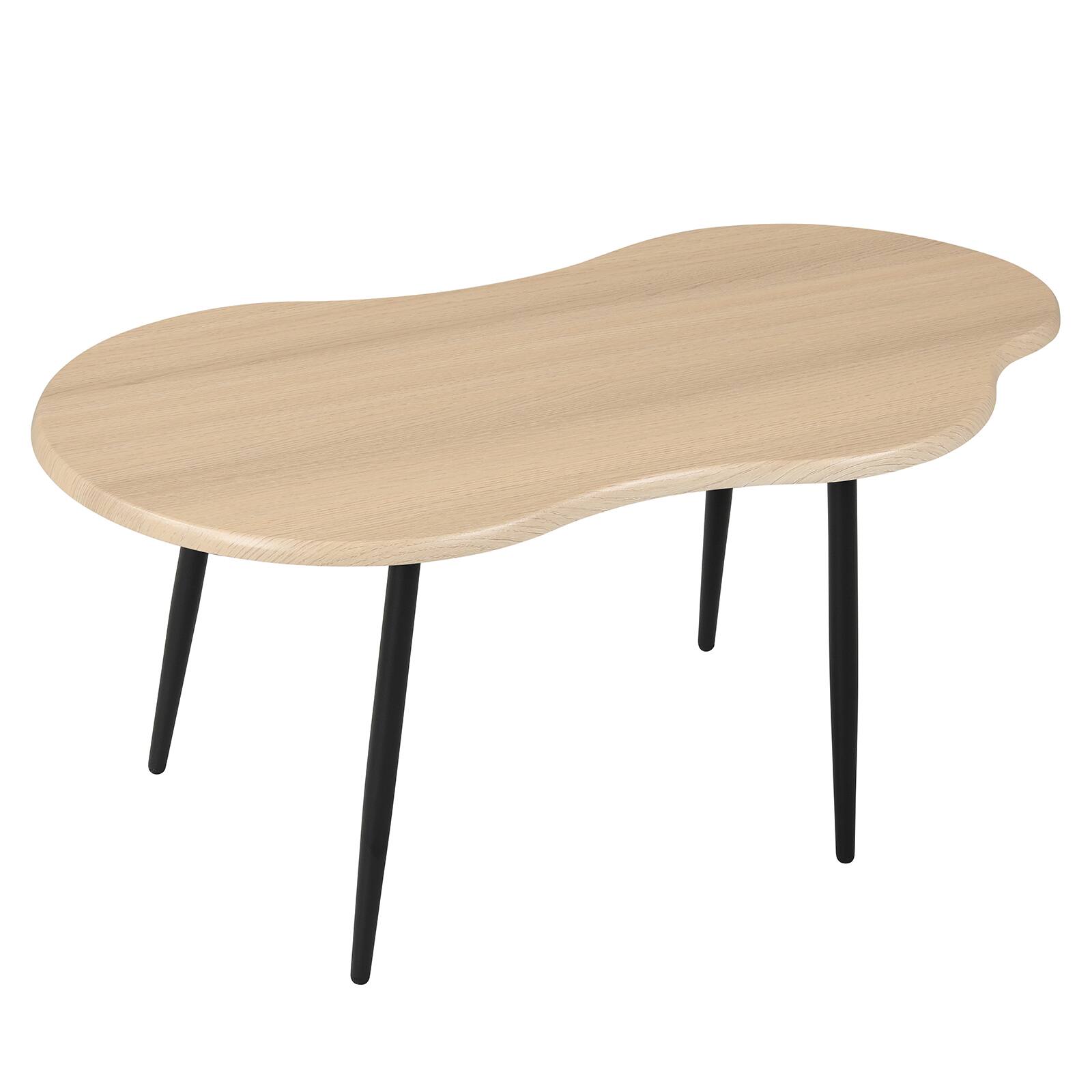 Alt View 9. Gymax - Gymax Cloud Shape Coffee TableIrregular Center Table w/ Metal FrameWooden Table Natural - Yellow.