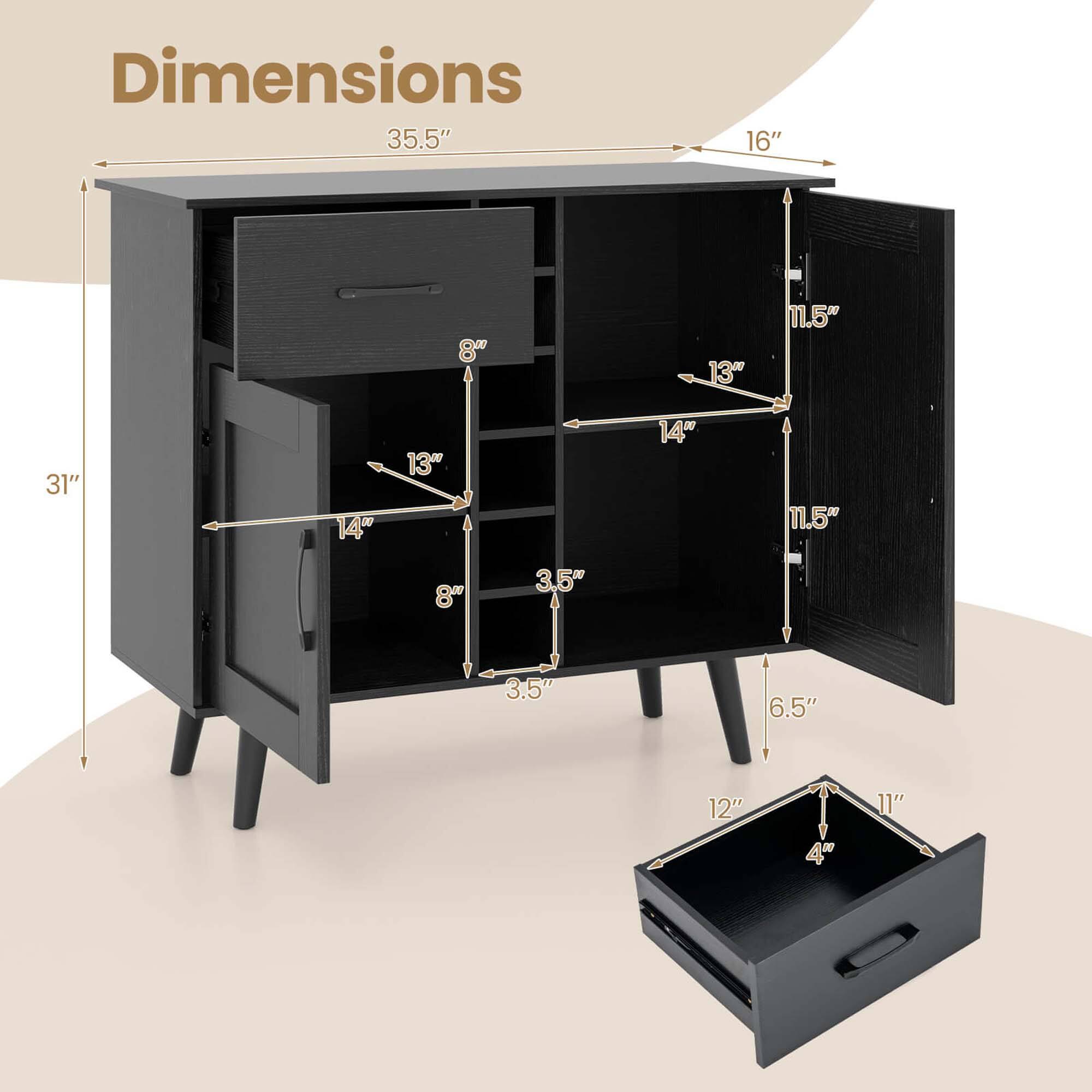 Dimensions: 35.5" x 16" x 48" x 13" x 11.5" x 31" x 14" x 13" x 14" x 4" x 11.5" x 8" x 3.5" x 3.5" x 6.5" x 12" x 4" x 11"