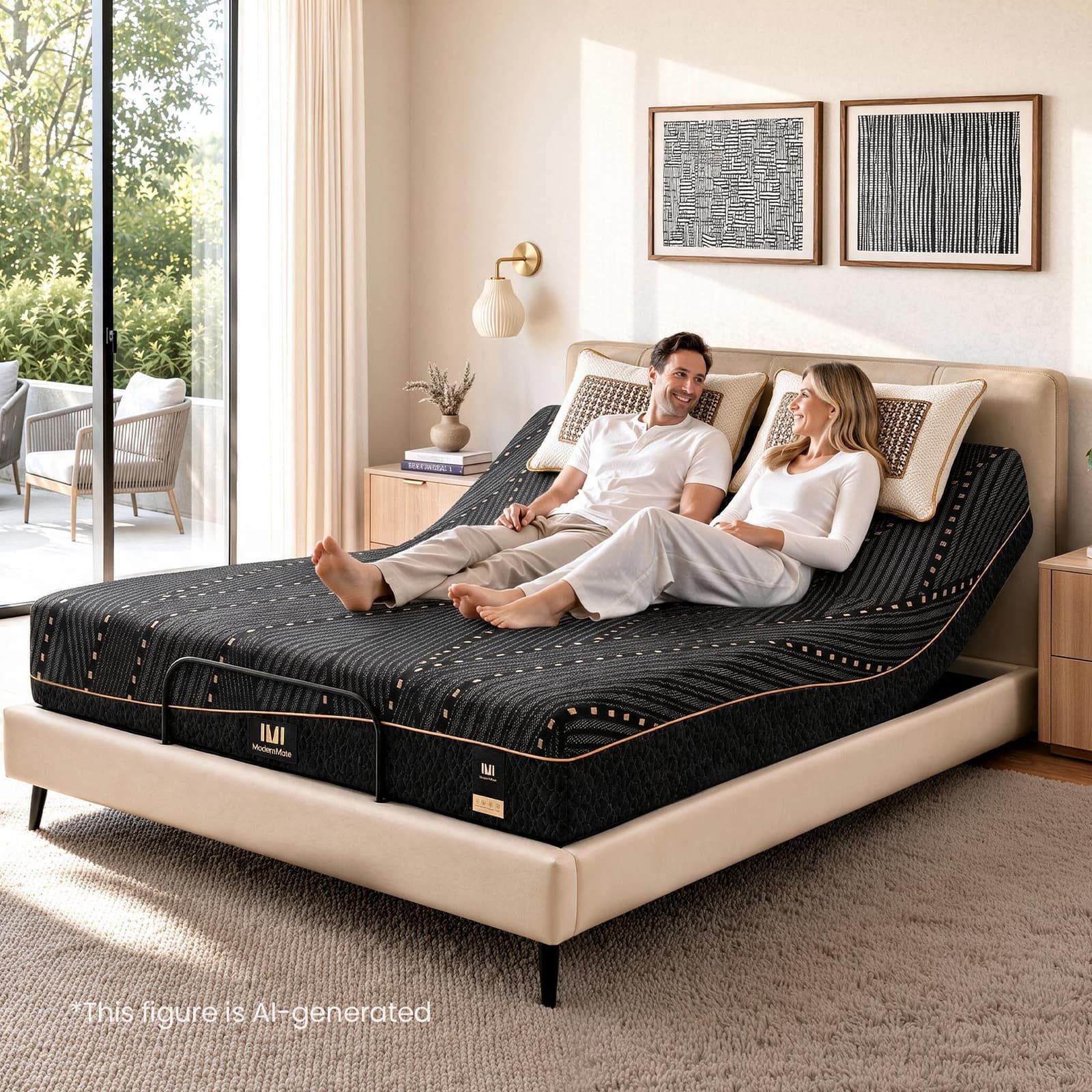 ModernMate - 12" Cooling Gel Memory Foam Mattress Medium Firm Mattress with Ice-Tech Cover Mattress In a Box - Black