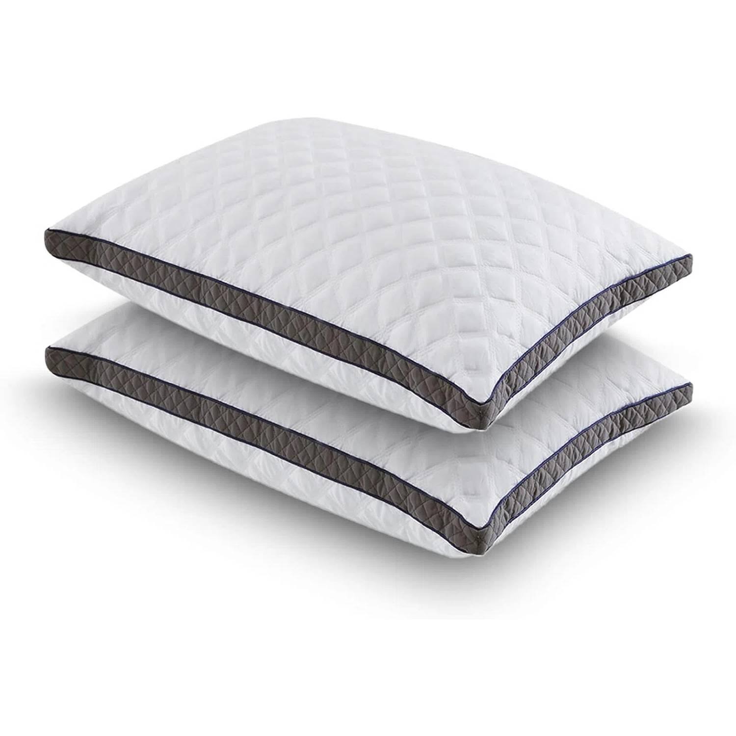Front. Hivvago - Set of 2 Standard Shredded Memory Foam Polyester Pillow with Removeable Cover - White.