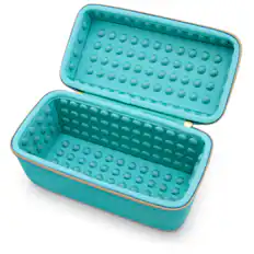 Front. CASEMATIX - Travel Case Fits JBL Flip 7 Portable Bluetooth Speaker, EVA Hard Shell Protection, Carry Handle, Case Only - Turquoise.