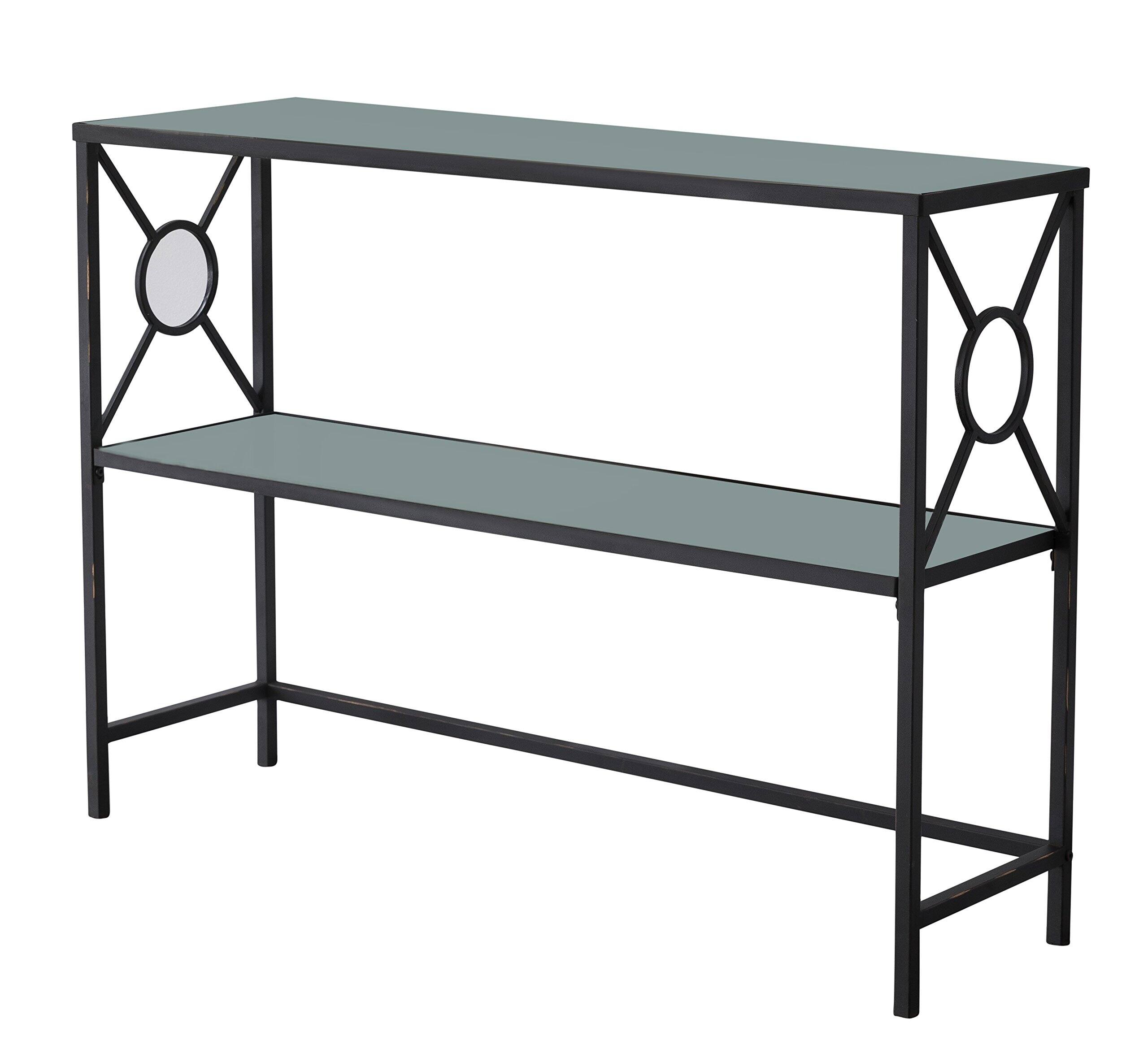 Alt View 2. Kings Brand Furniture - Kings Brand Furniture Loyd Metal with Glass Shelf Console Table - Black.