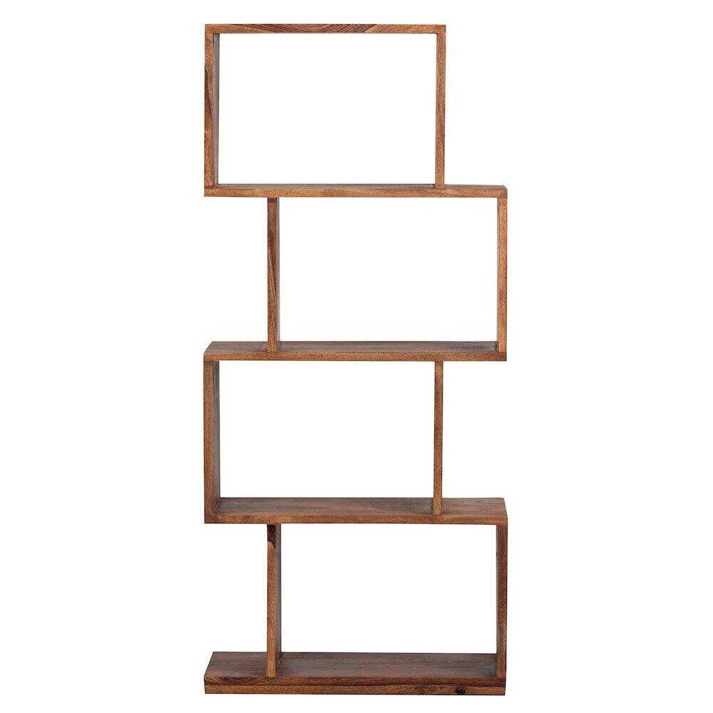 Alt View 3. Porter Designs - Urban Solid Sheesham Wood 4 Shelf Bookcase, Natural - Brown.