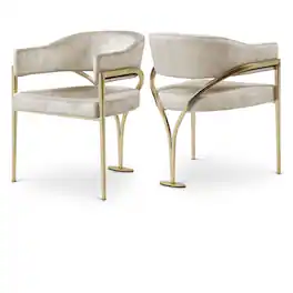 Meridian Furniture - Madelyn Stone Velvet Dining Chair, Set of 2 - Gray