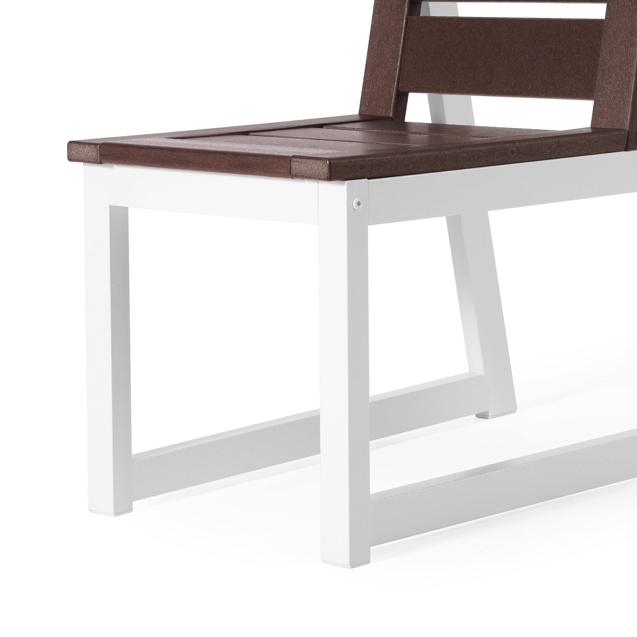 Alt View 3. WestinTrends - WestinTrends Cape May HDPE Outdoor Patio Dining Side Chair - Dark Brown.
