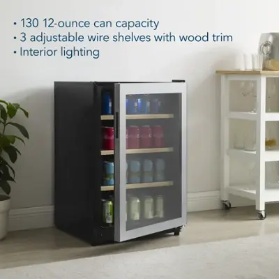 Insignia™ 130-Can Beverage Cooler Silver NS-BC130GP1 - Best Buy