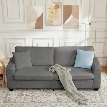 Front. Babevy - 84inch Modern Loveseat Sofa - Multiple colors/finishes.