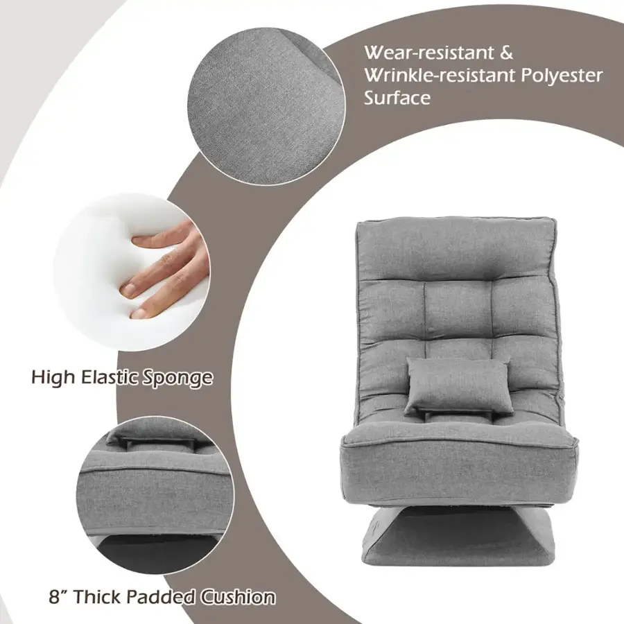 The text on the image can be grouped as follows:

1. Wear-resistant & wrinkle-resistant polyester surface
2. High elastic sponge
3. 8" thick padded cushion

The corrected text would be:

1. Wear-resistant & wrinkle-resistant polyester surface
2. High elastic sponge
3. 8" thick padded cushion