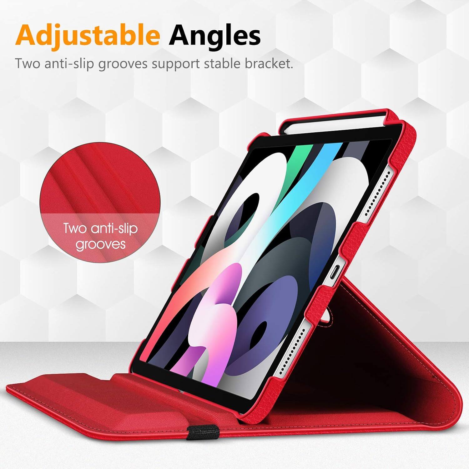 Adjustable Angles  
Two anti-slip grooves support stable bracket.  
Two anti-slip grooves