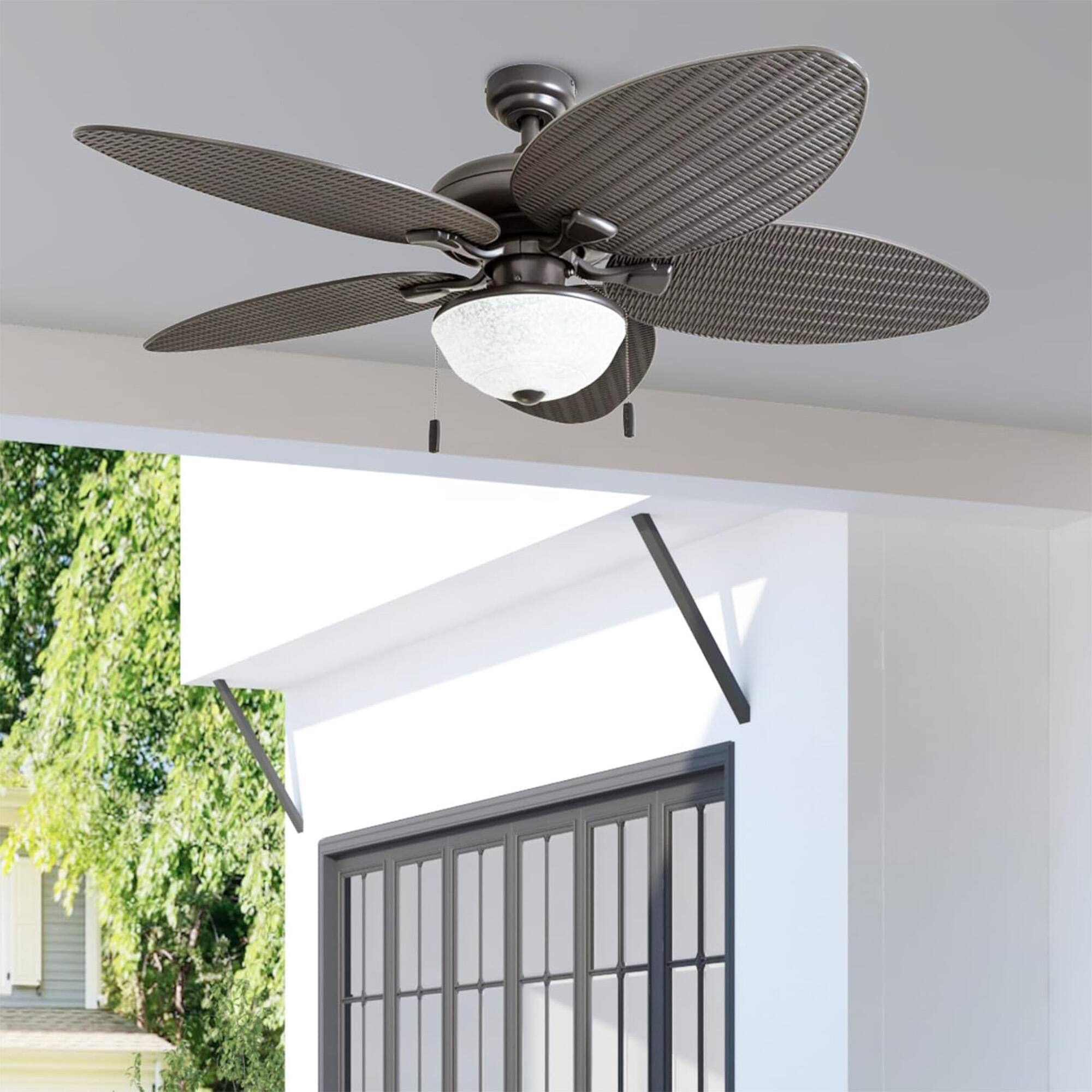 Alt View 7. Honeywell - Honeywell Inland Breeze 52" Tropical Indoor Outdoor Ceiling Fan w/ Light, Bronze - Bronze.