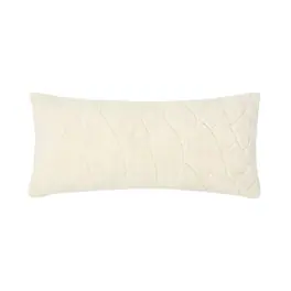 Manhattan Lane - Lumbar Accent Throw Pillow, 16x36, Hand Tufted Organic Design - Ivory