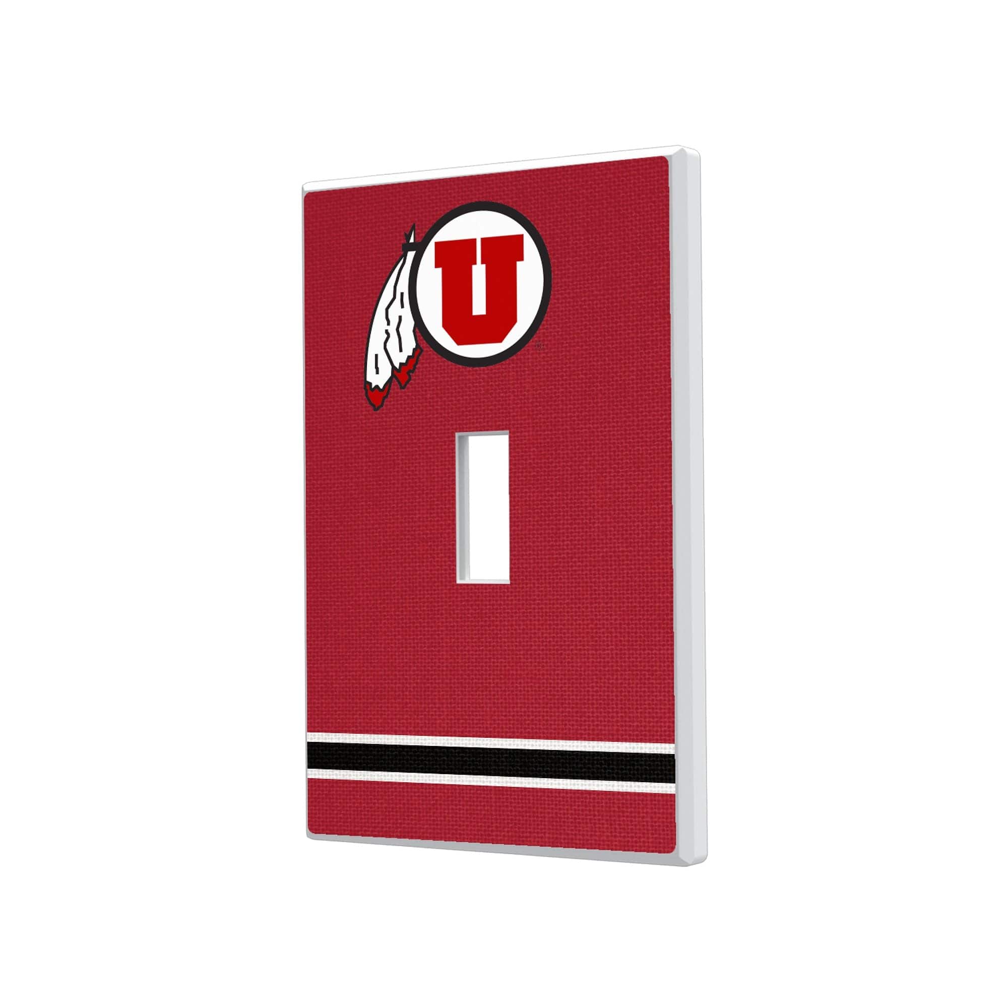 Keyscaper - Utah Utes Stripe Design Single Toggle Light Switch Plate - Multicolor
