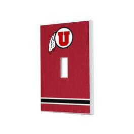 Keyscaper - Utah Utes Stripe Design Single Toggle Light Switch Plate - Multicolor