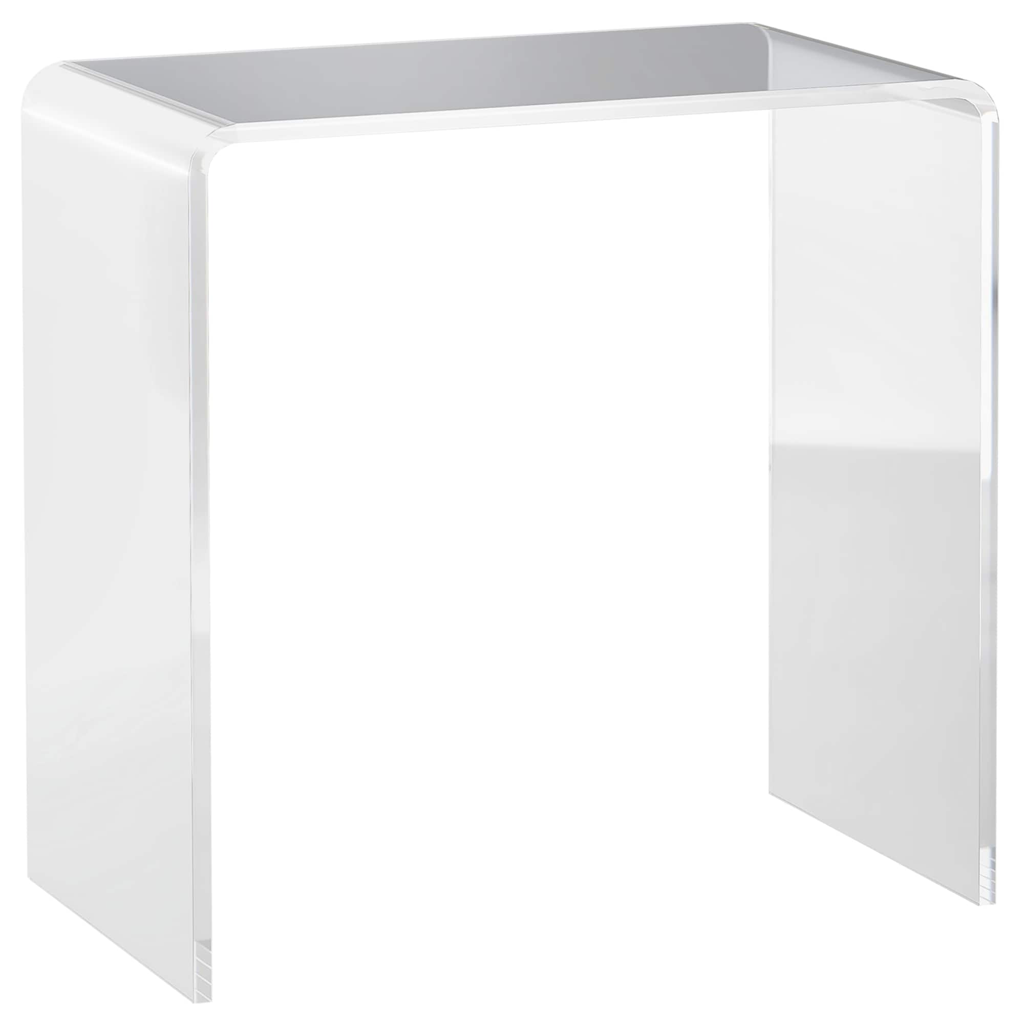 Front. Homcom - 21" Long Rectangle All Acrylic 12mm Thick Waterfall Coffee Table - Clear.