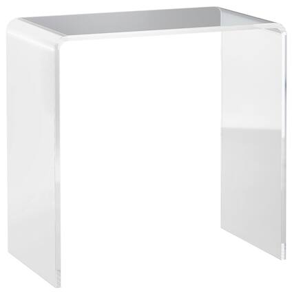 Front. Homcom - 21" Long Rectangle All Acrylic 12mm Thick Waterfall Coffee Table - Clear.