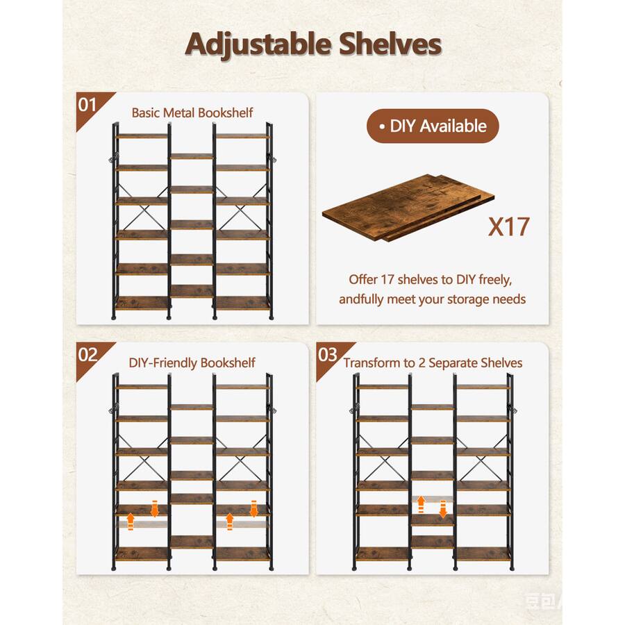 Furnulem Industrial Storage Organizer Bookcase with Open Display ...