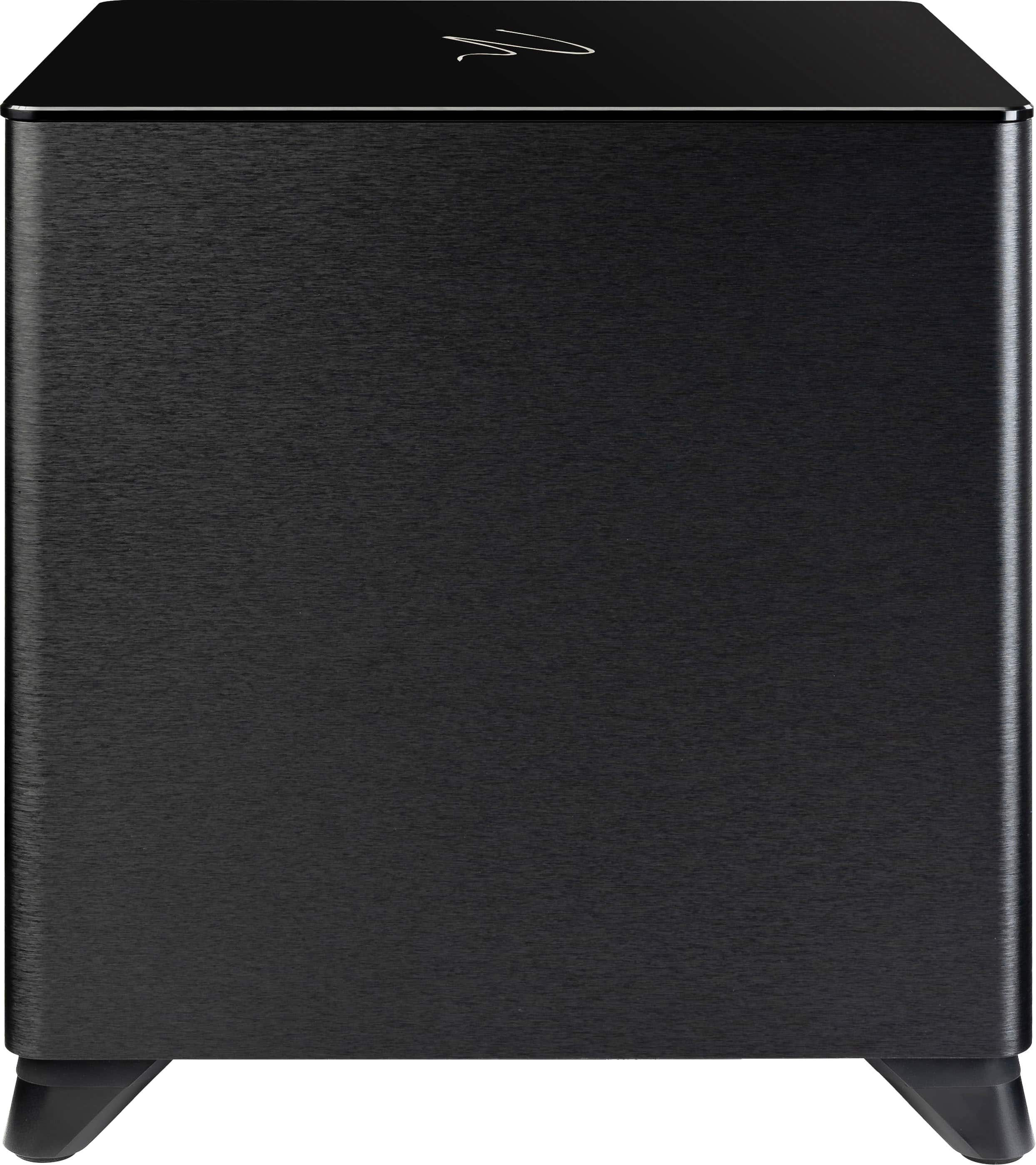 Left. MartinLogan - Dynamo Foundation 12, 12” Sealed, Powered Subwoofer, with Magnitude MT-700 Amplifier, DSP-Optimized, and Wireless Ready - Brushed Black.