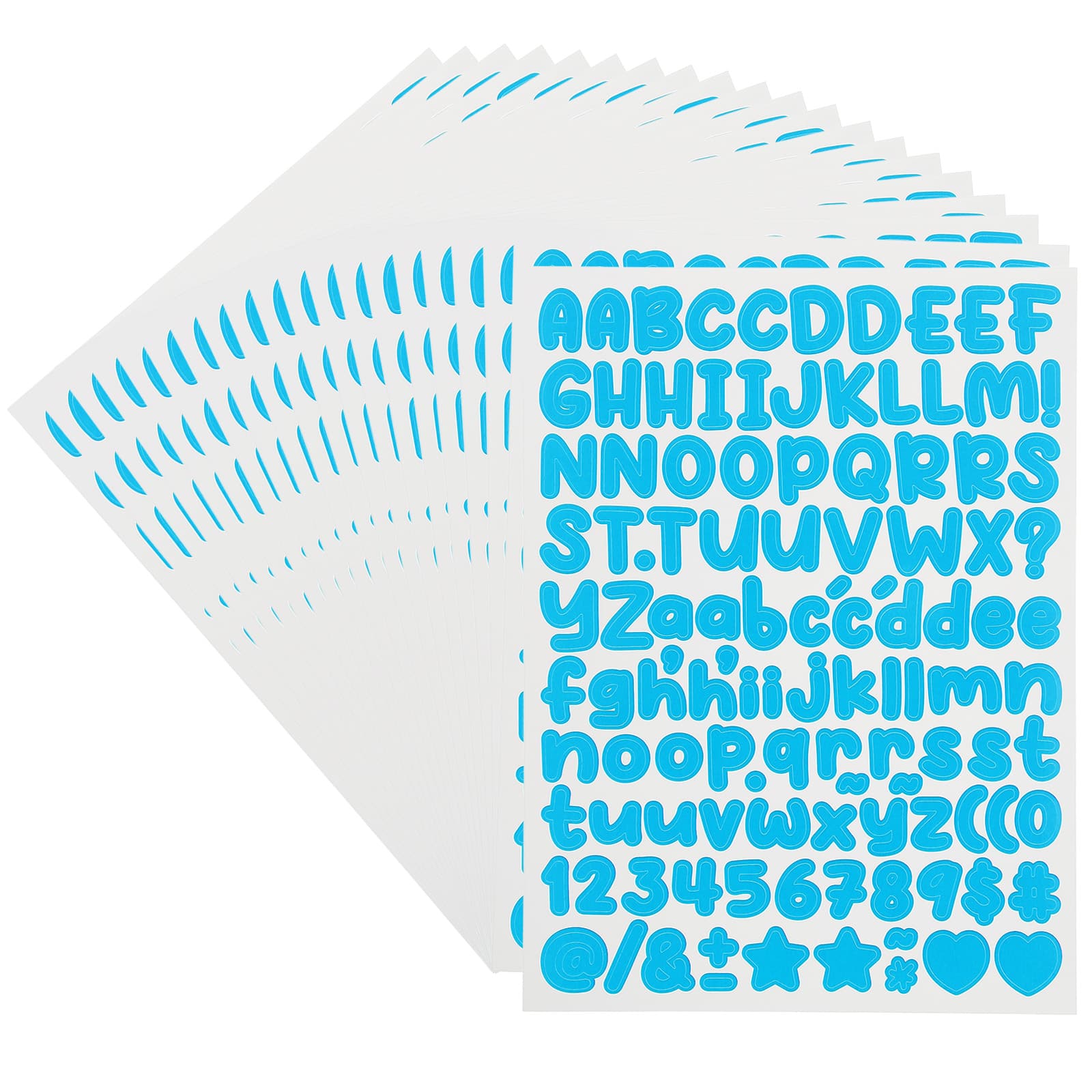 "Unique Bargains - 30 Sheets Letter Stickers, 3360pcs 1/2"" Vinyl Letter/Number Stickers for Mailbox, Poster Board, Scrapbooking, Bottle - Light Blue" price history on PriceWatchPro