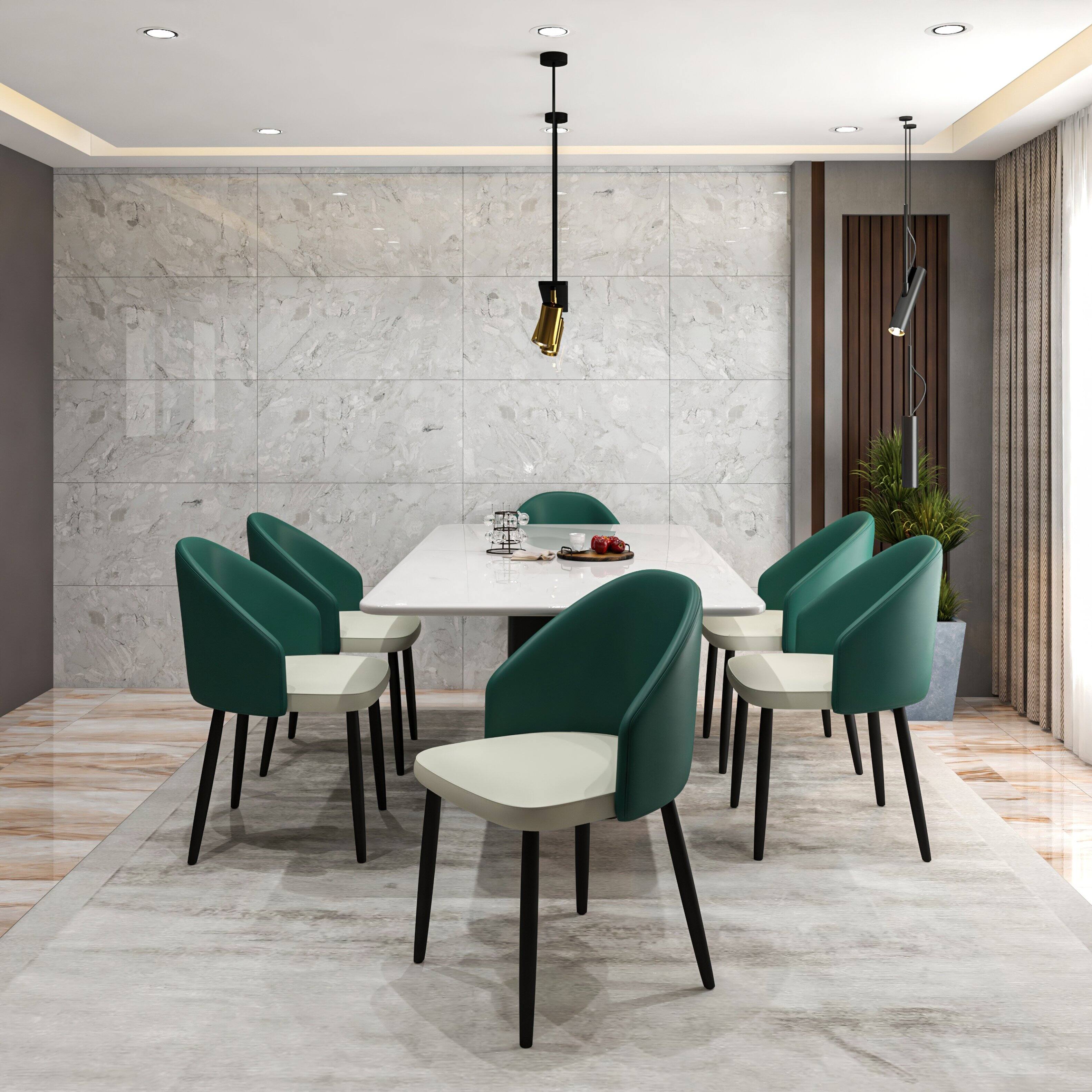 Angle. LeisureMod - Paradiso 2-PCS Modern Dining Chair, Curved Back Accent Side Chair, Solid Oak Wood Legs - Green/Light Grey.