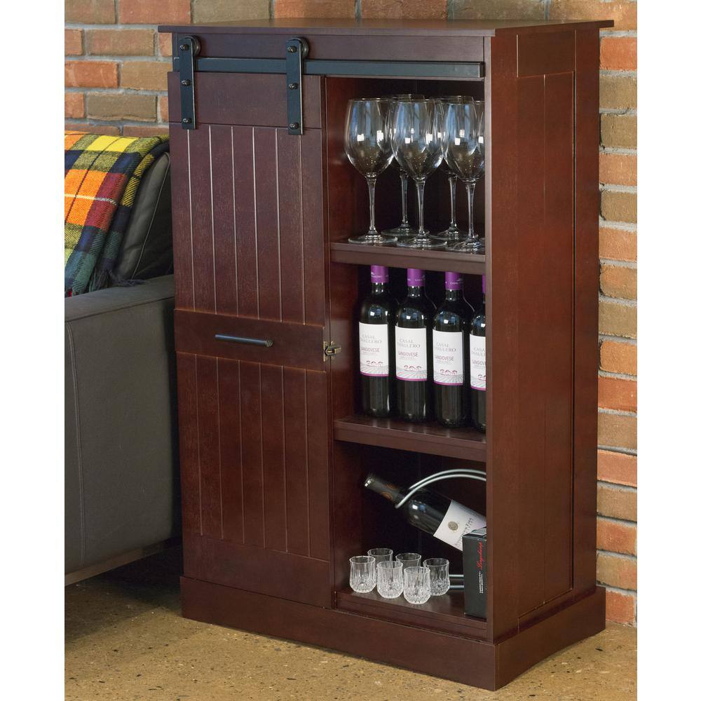 Alt View 1. Northbeam - Oxford Bar Cabinet - Brown.