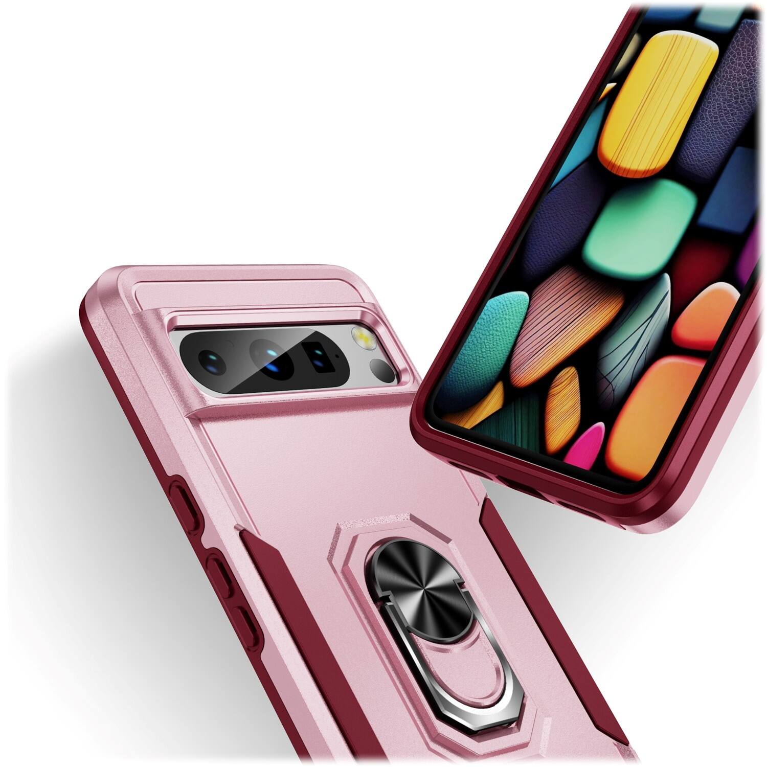 Alt View 17. SaharaCase - Military Kickstand Series Case for Google Pixel 8 - Rose Gold.