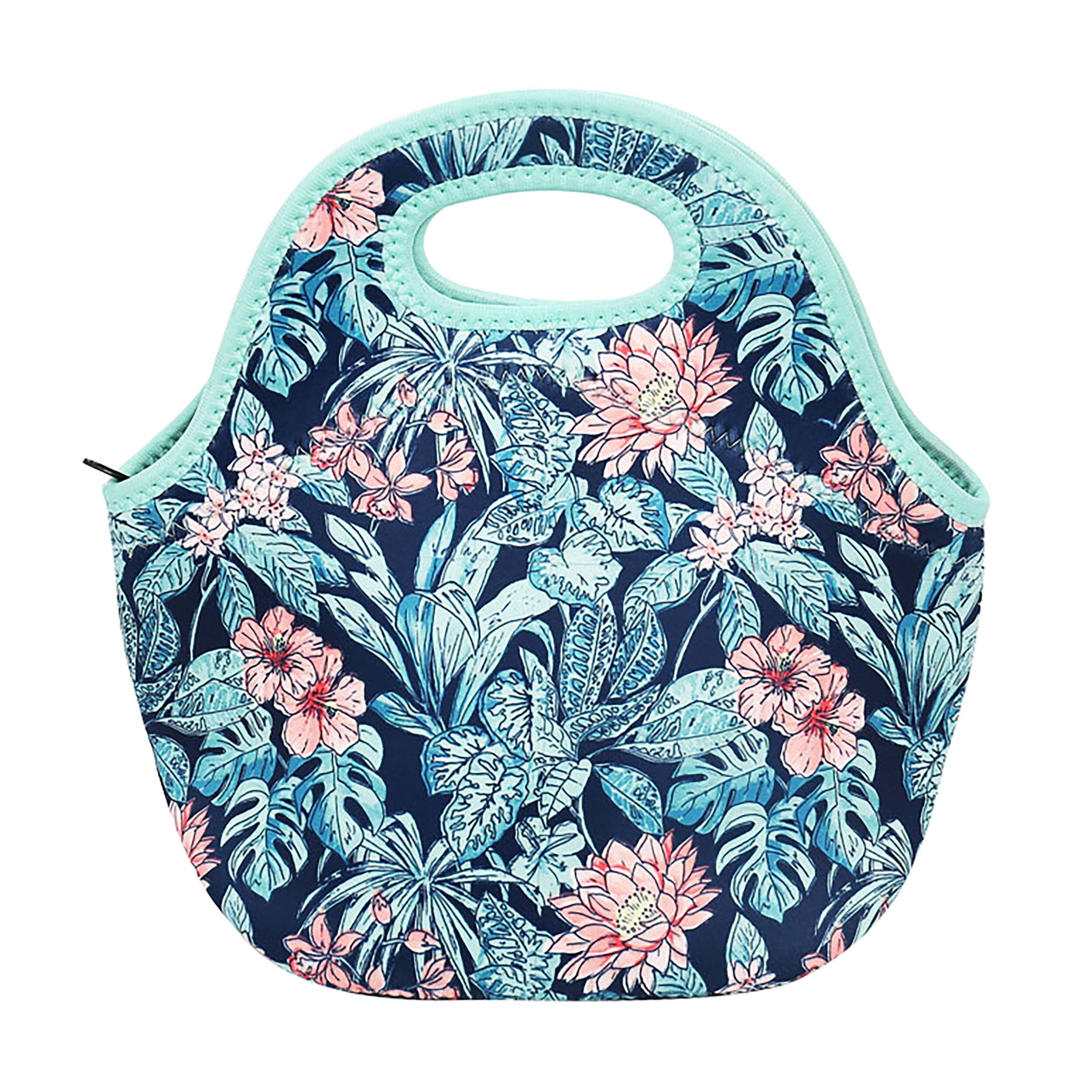 Angle. Brentwood - Brentwood Insulated Neoprene Womens Lunch Bags, 3 Piece Set - Multi-Colored.
