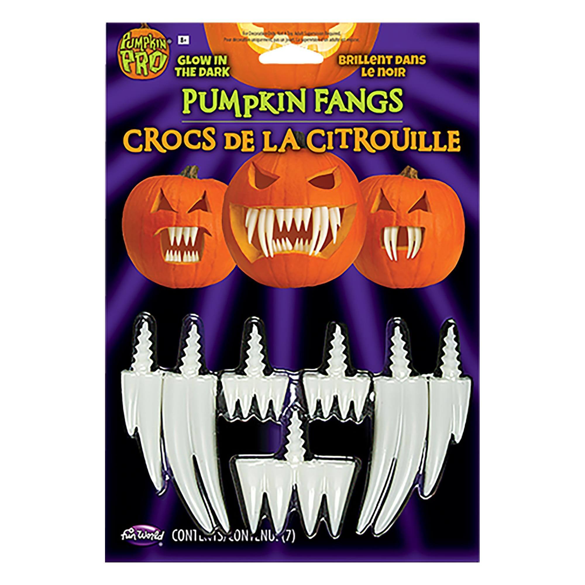 PUMPKIN PRO  
GLOW IN THE DARK  
PUMPKIN FANGS  
CROCS DE LA CITROUILLE  
BRILLANT DANS LE NOIR  
CONTENTS: 7