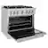 Left. ZLINE - 36” Classic Gas Range with 6 Burner Cooktop and Convection Oven (CGR36) - Stainless Steel.
