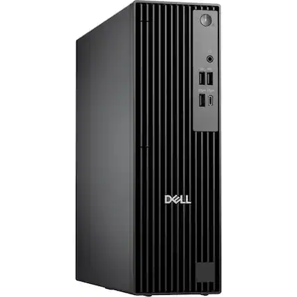 Front. Dell - Pro Slim QCS1250 Intel Core i5-14500 2.60 GHz up to 5 GHz 16GB 512GB SSD Intel UHD 770 Graphics Windows 11 Pro Desktop - Black.