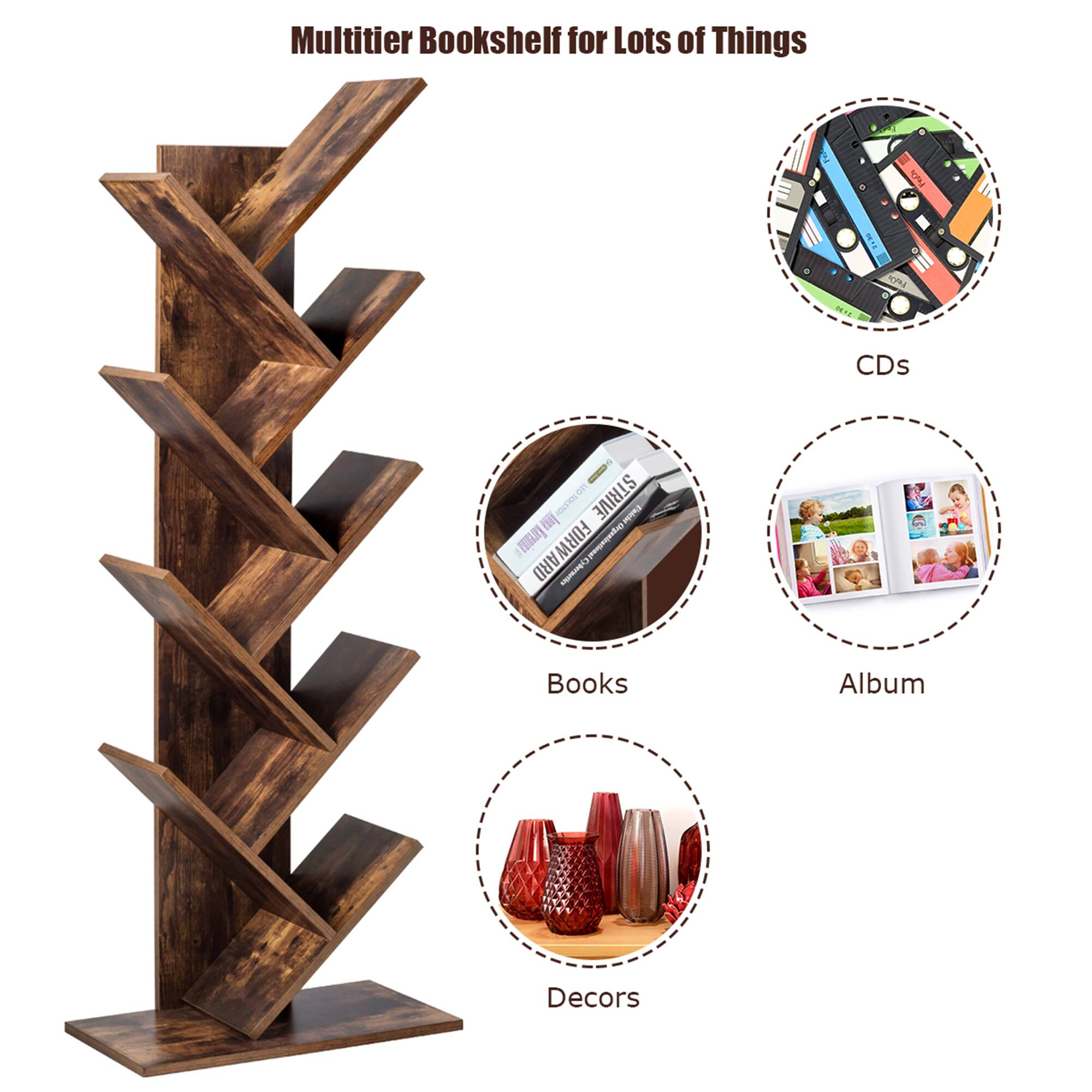 Multitier Bookshelf for Lots of Things CDs Books Album Decors