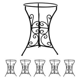 Sunnydaze - Decorative Scroll Steel Outdoor Gazing Globe Stand - 6ct - Black