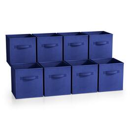 Sorbus - Fabric Storage Cubes - 8 Foldable Storage Bins for Organizing Pantry, Cubbies, Toy Box - Clothes Storage - Royal Blue