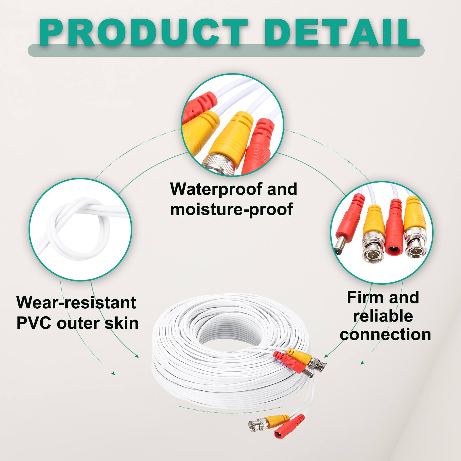 PRODUCT DETAIL

- Waterproof and moisture-proof
- Wear-resistant PVC outer skin
- Firm and reliable connection