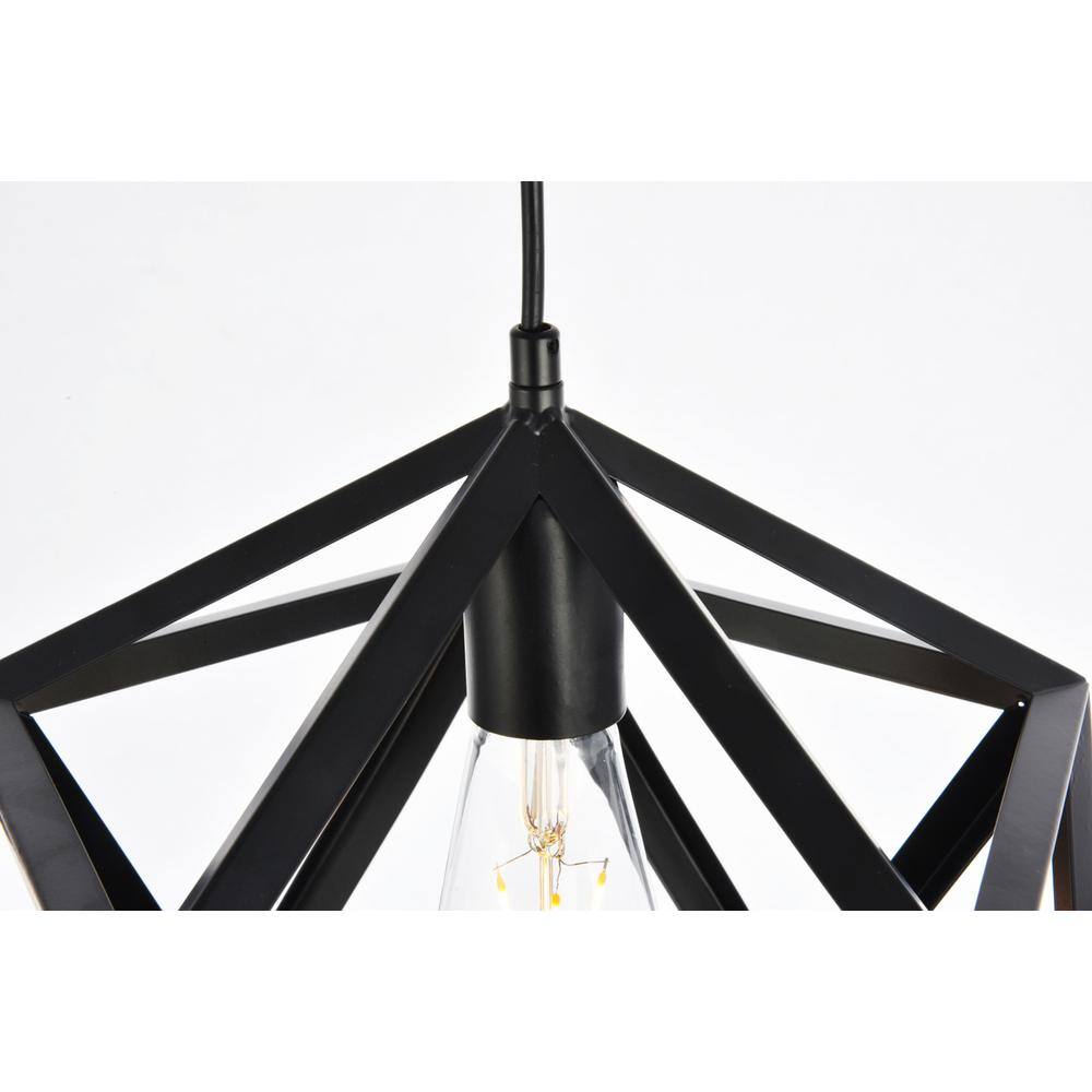 Back. Living District - Redmond Collection Pendant D13.0'' H14.6 Lt:1 Black Finish - Black.