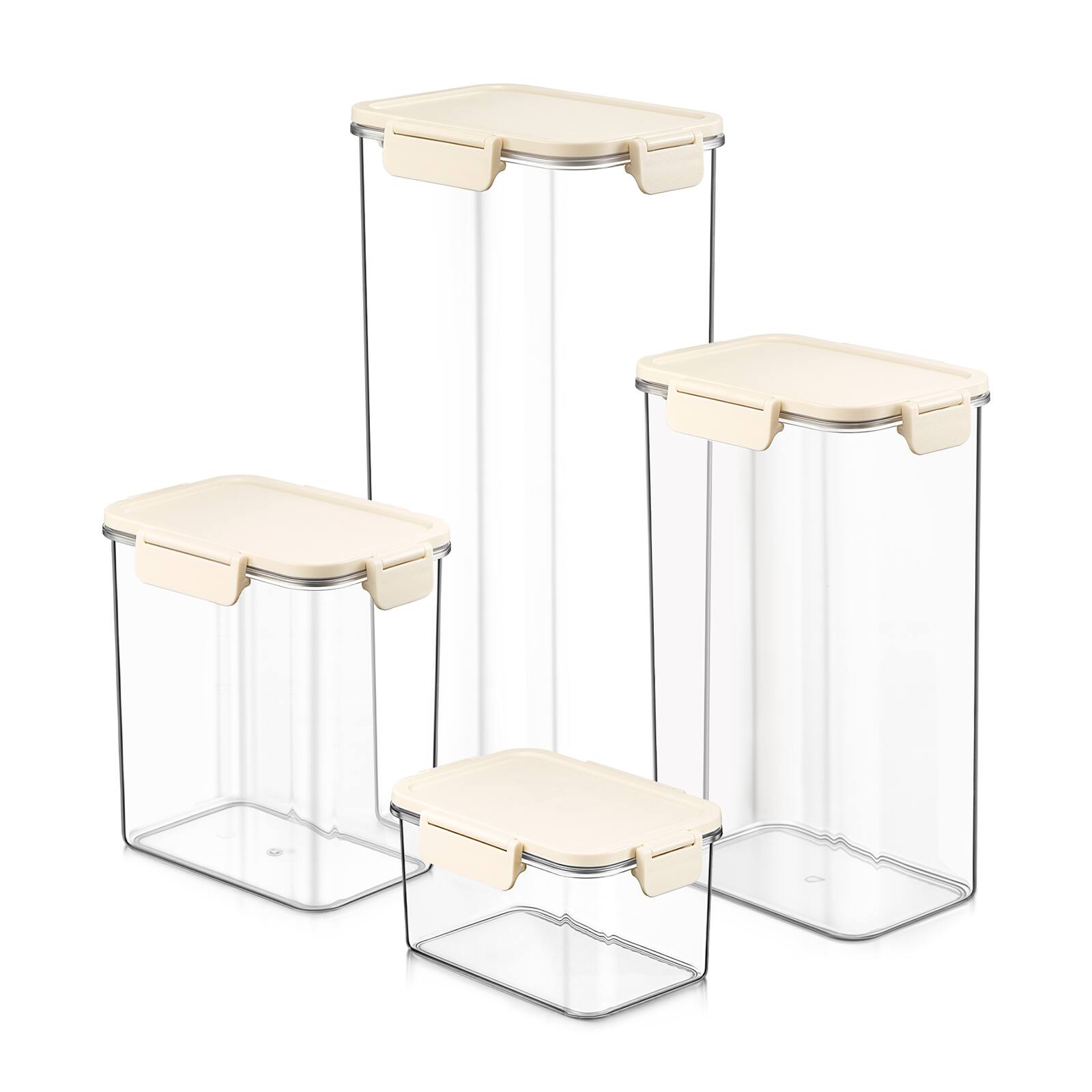 Angle. Sorbus - Sorbus 4-Pack Airtight Food Storage Containers Set – Stackable Clear Pantry Canisters with Lids for Dry Goods, Reusable - Clear.