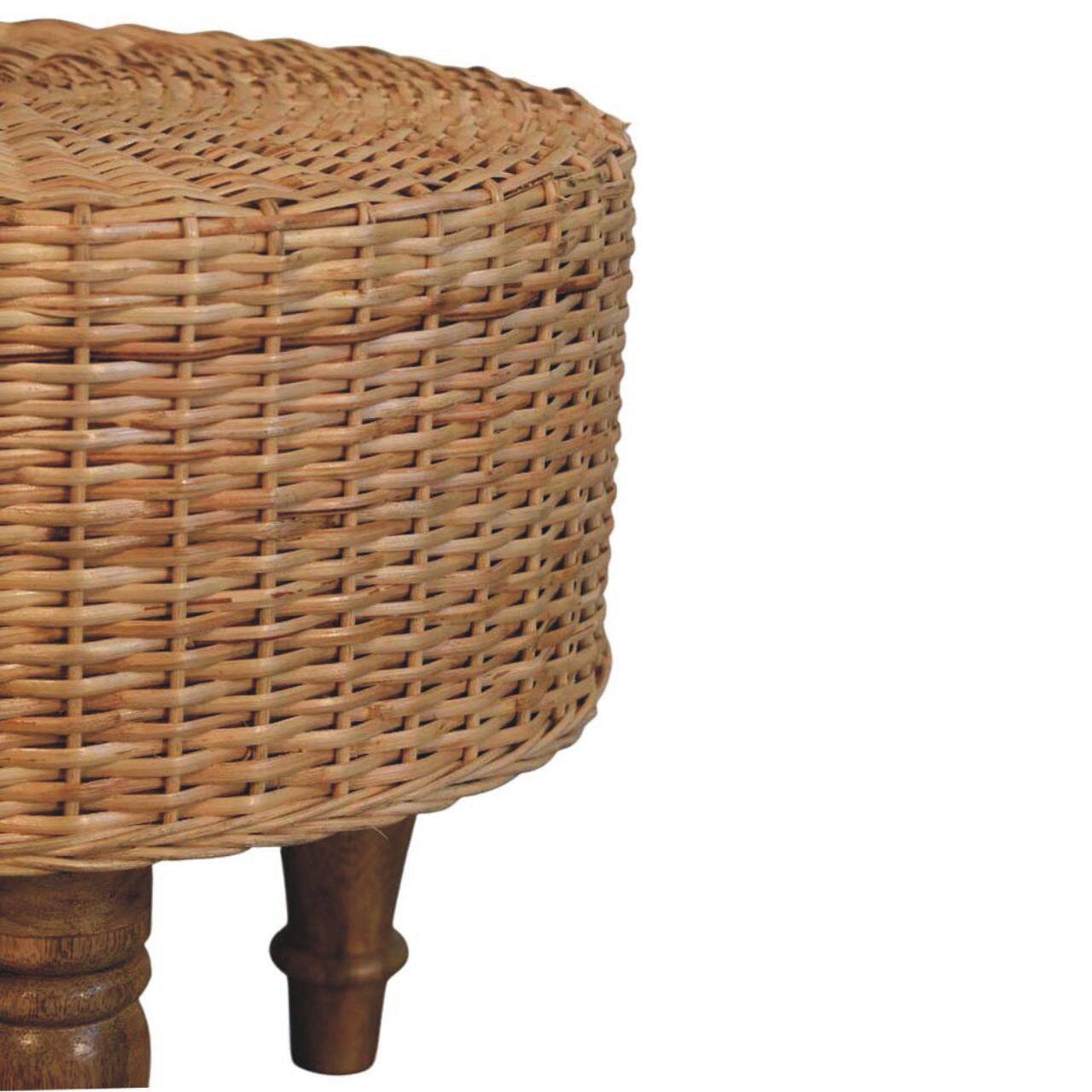 Alt View 6. Artisan Furniture - Artisan Furniture Solid Wood Regency Round Woven Stool - Beige.