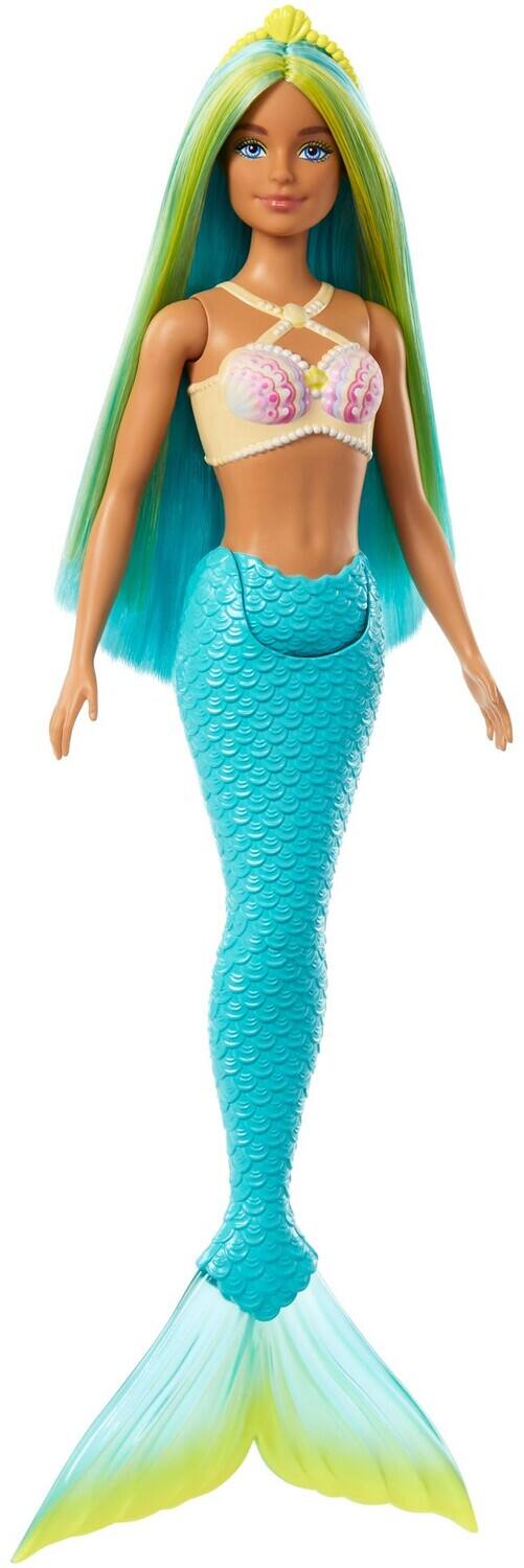 Mattel Barbie Mermaid Doll with Blue And Yellow Hair, Turquoise Tail ...