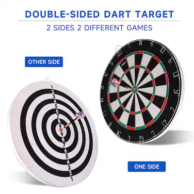 GSE Games & Sports Expert 18"x1" 2 In 1 Flocking Dartboard Game Set With Six 17G Steel Tip Darts. Bullseye And Dart Board Games Set Multicolor GD-1001 - Best Buy