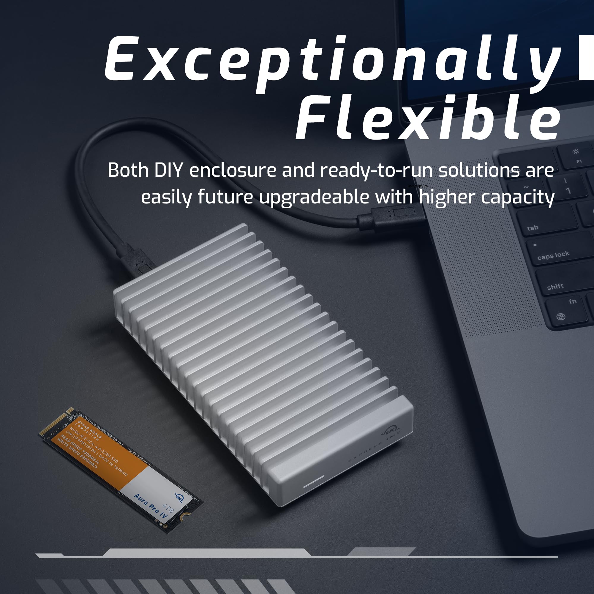 OWC Express 1M2 2TB 外付けSSD OWC Express 1M2: Portable USB4 NVMe M.2 SSD Solution