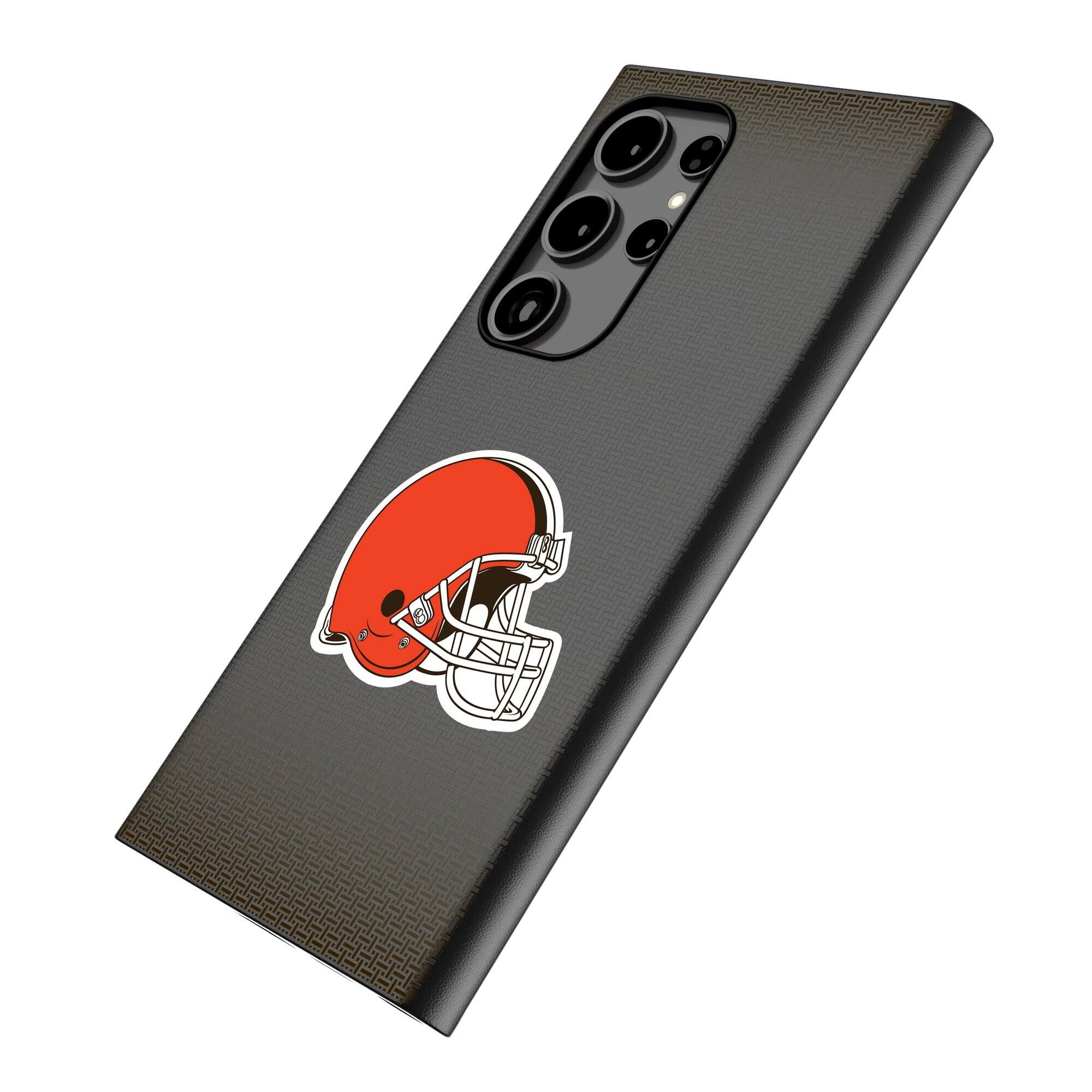Alt View 1. Keyscaper - Cleveland Browns Linen Galaxy Magnetic Bump Case - S25 Ultra - Black.