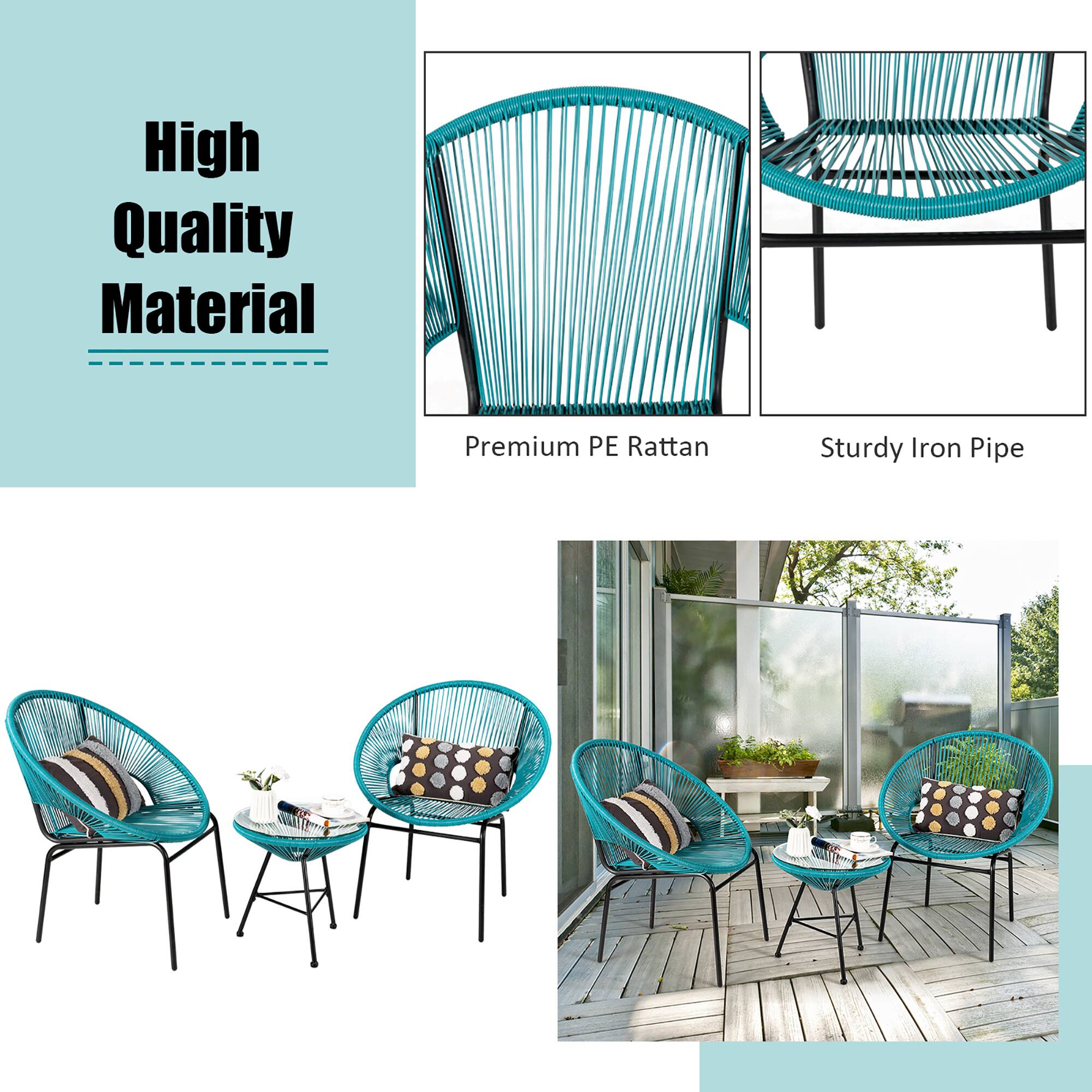 High Quality Material  
Premium PE Rattan  
Sturdy Iron Pipe