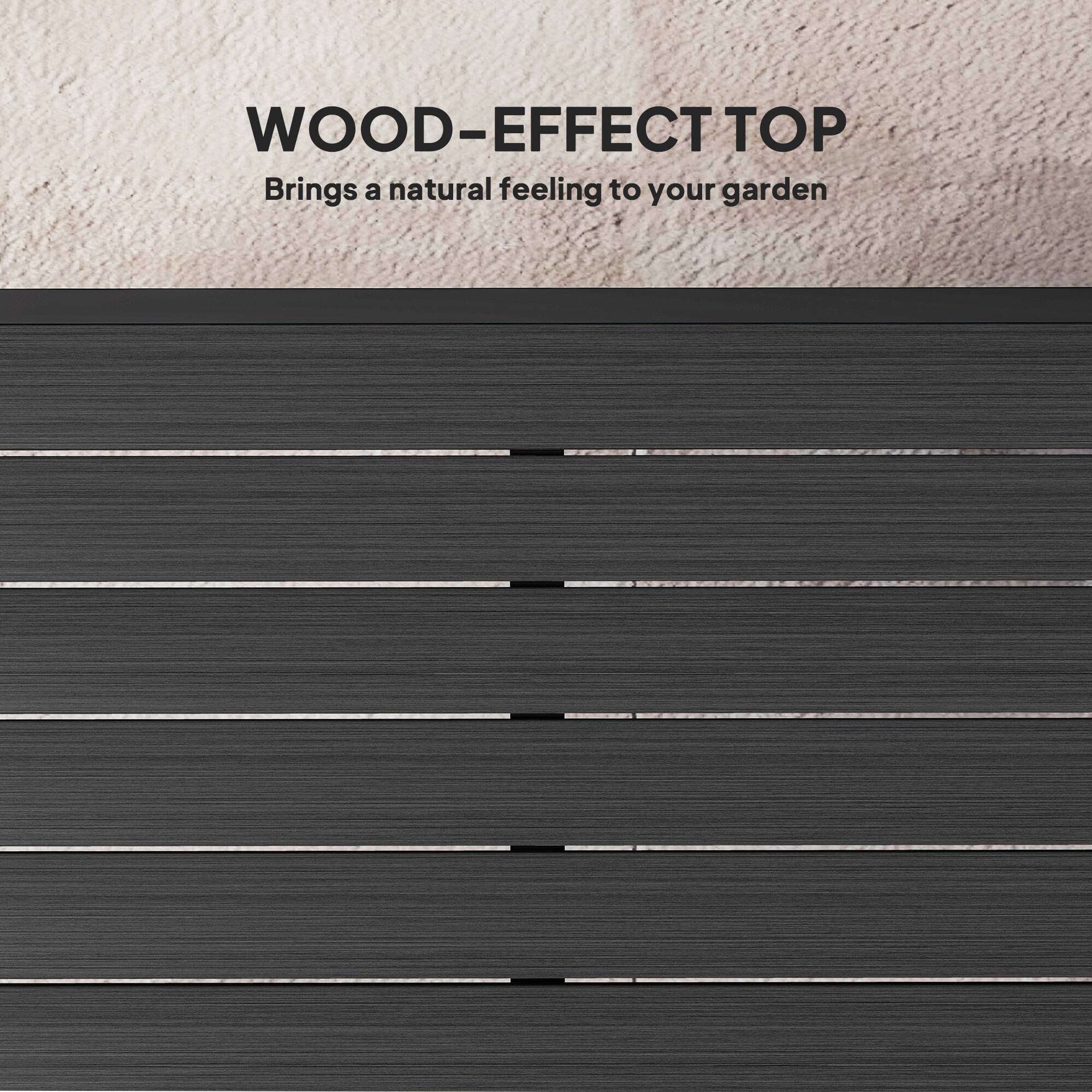 WOOD-EFFECT TOP  
Brings a natural feeling to your garden