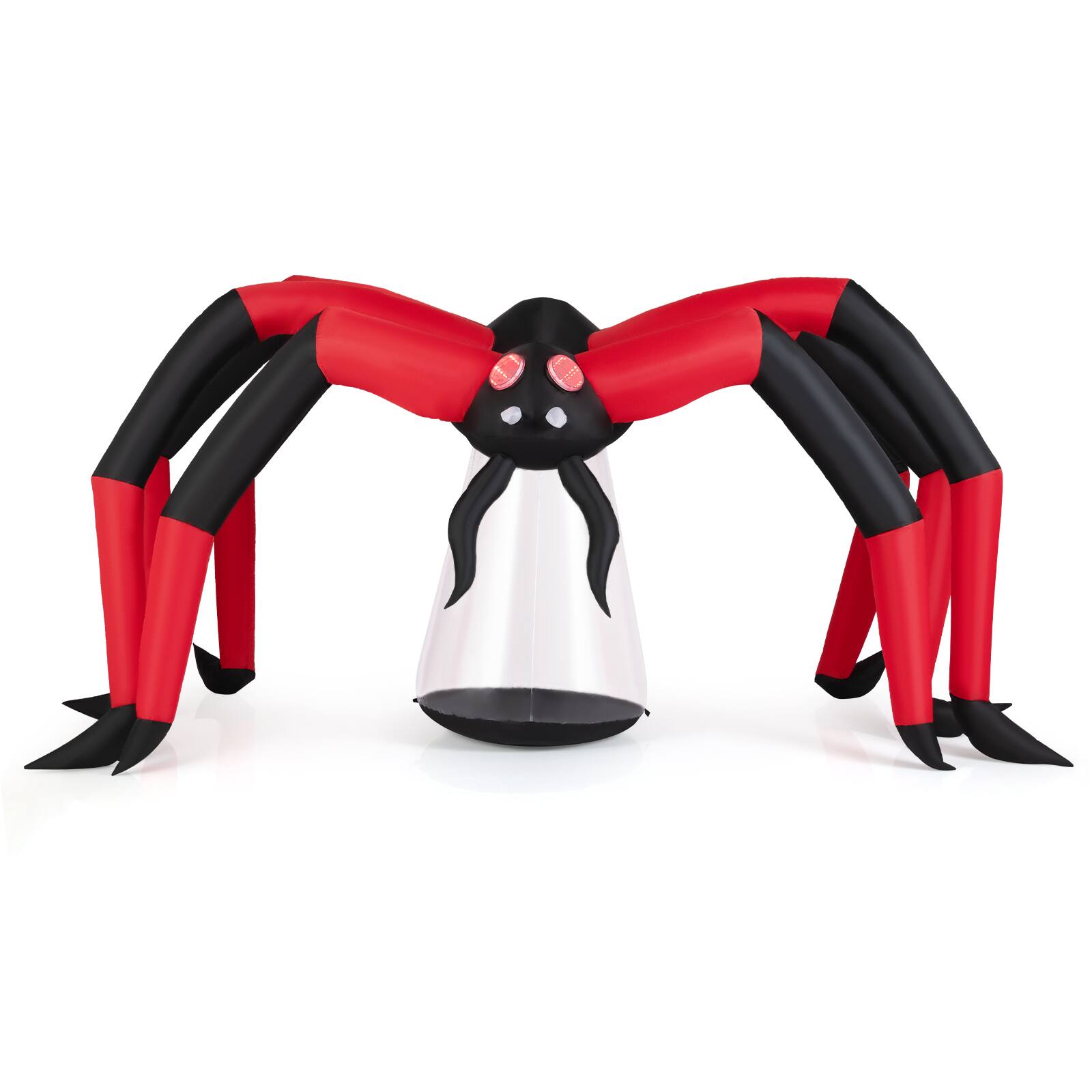 Front. WELLFOR - Halloween Inflatable Spider Yard Decoration with Red Tunnel Light Eyes - Multicolor.