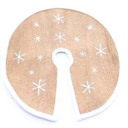 Celebrations - Tan/White Snowflake Tree Skirt 12 in. (Case of 12) - Brown|White