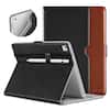 Front. DTTO - for iPad 9.7 Inch 5th/6th Gen 2018/2017 Case with Apple Pencil Holder, Premium Leather Folio Stand Cover Case - Black Brown.