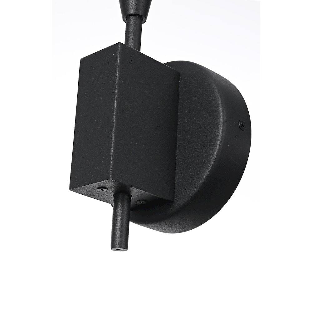 Alt View 2. Elegant Lighting - Odin 5 Inch Outdoor Wall Sconce In Black - Black.